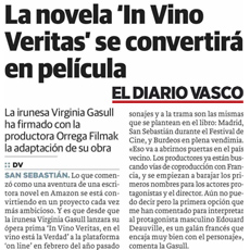 In Vino Veritas se convertirá en película. Diario Vasco
