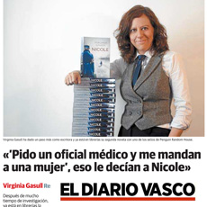 Entrevista con Ylenia Benito sobre Nicole. Diario Vasco edición impresa y online.